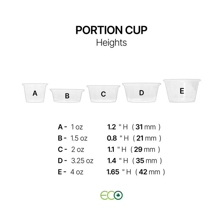 PLA Portion Cups  1oz / 1.5 /2oz / 3.25/ 4oz