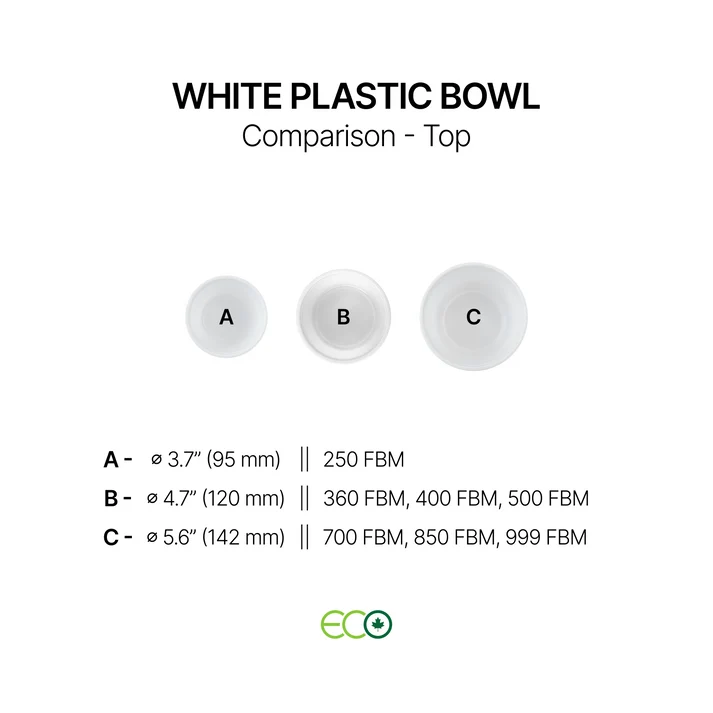 PP Plastic soup white Bowl (4 Sizes)