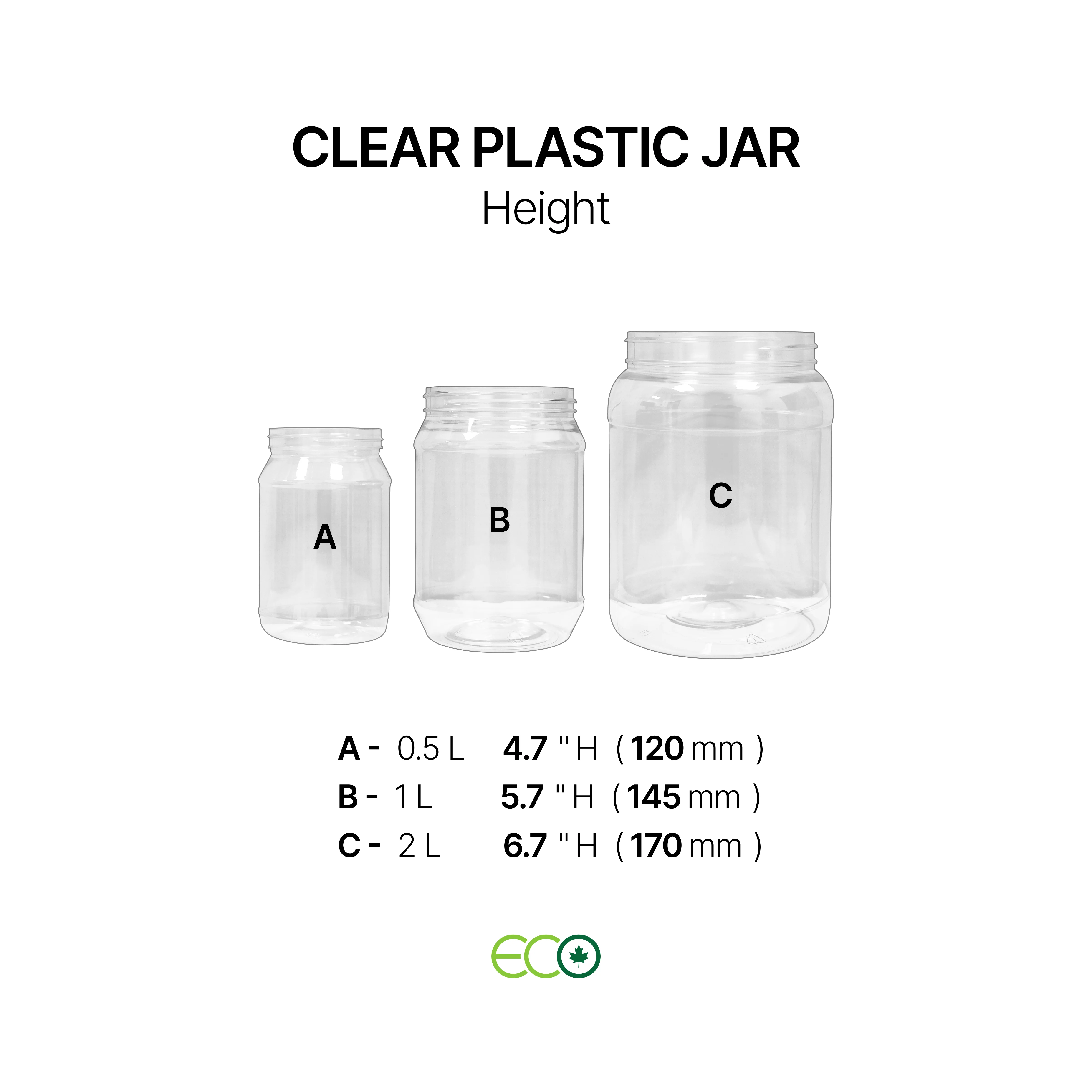 Clear Plastic Jar (0.5L / 1L / 2L)