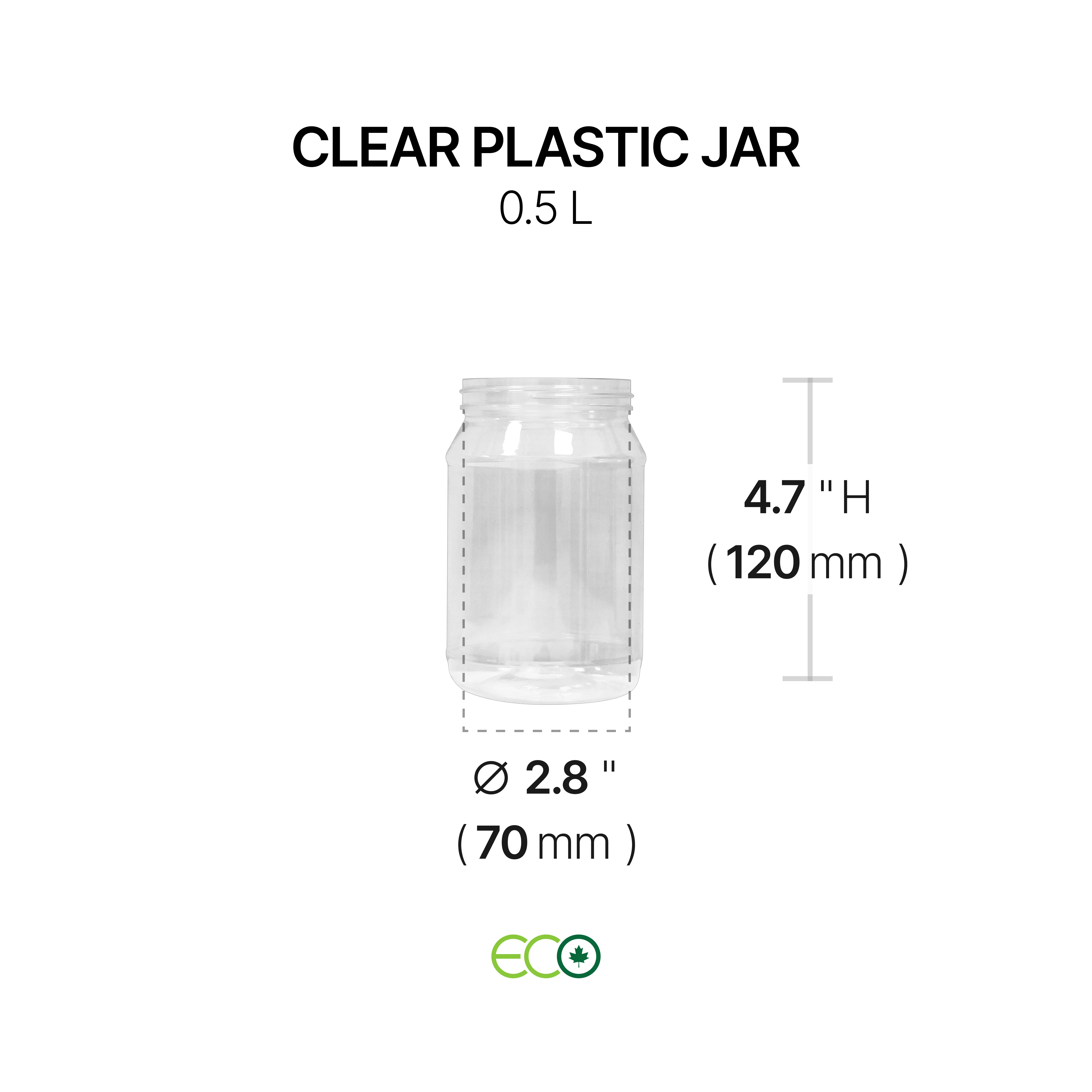 Clear Plastic Jar (0.5L / 1L / 2L)