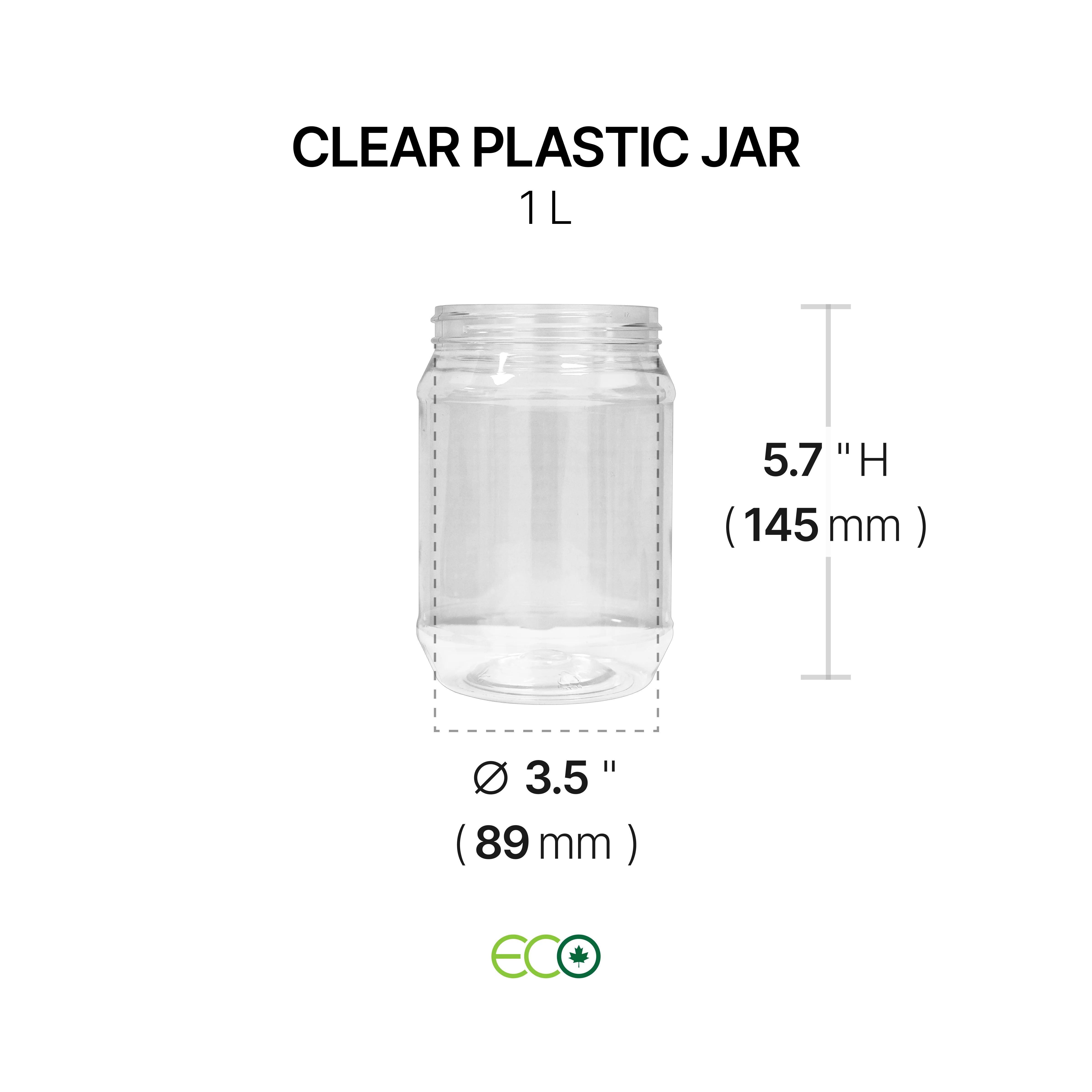 Clear Plastic Jar (0.5L / 1L / 2L)